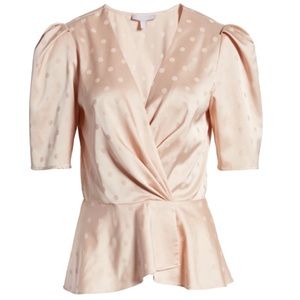 NWT Chelsea28 Puff Sleeve Satin Top, Small
